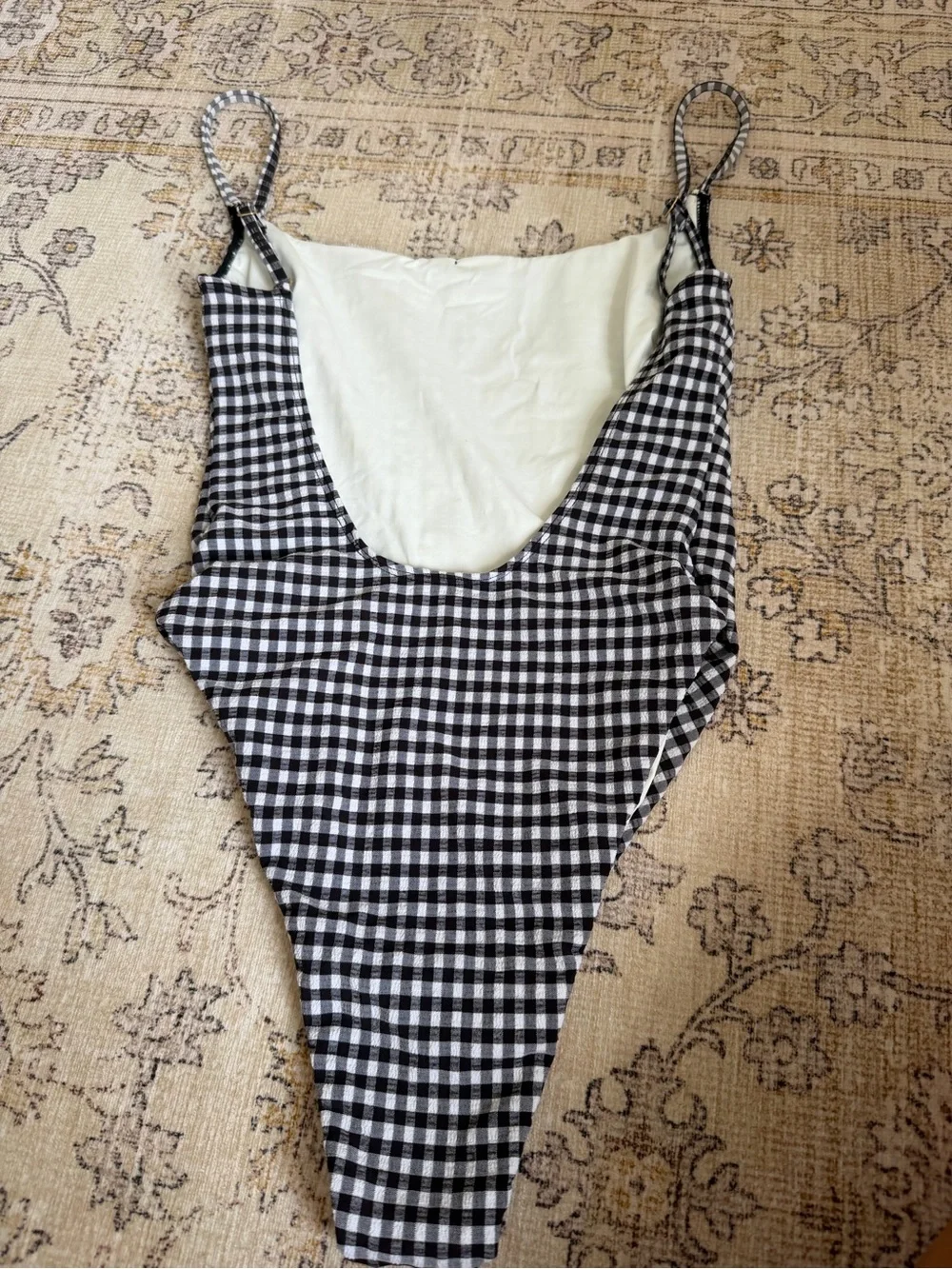 Frankie’s Bikinis Black & White Gingham One-Piece Swimsuit